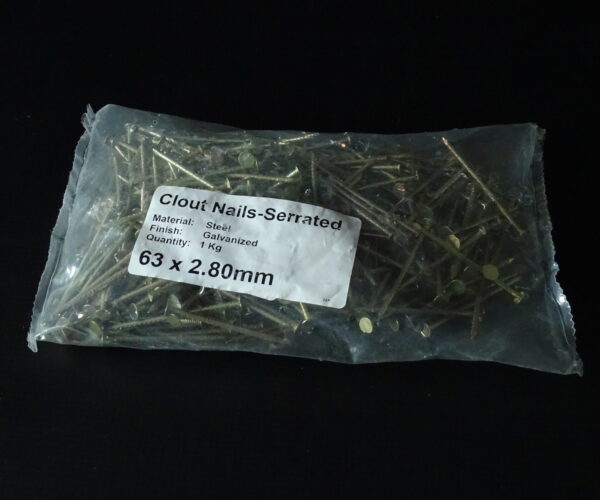 Roof Tile 63mm Clout Nails (Serrated) 1Kg Bag